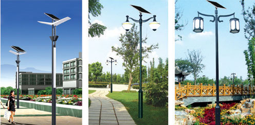 Las luces solares impermeables del poste del jardín, poste solar de la