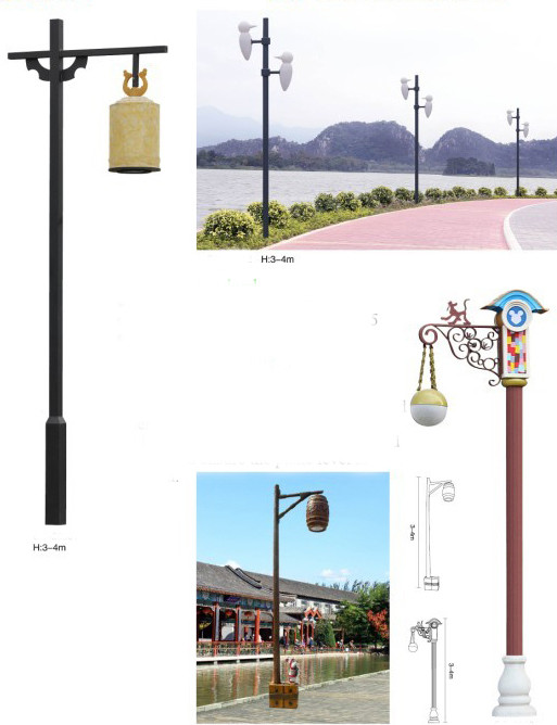 Luces de poste cuadradas modernas del jardín, brillo decorativo del